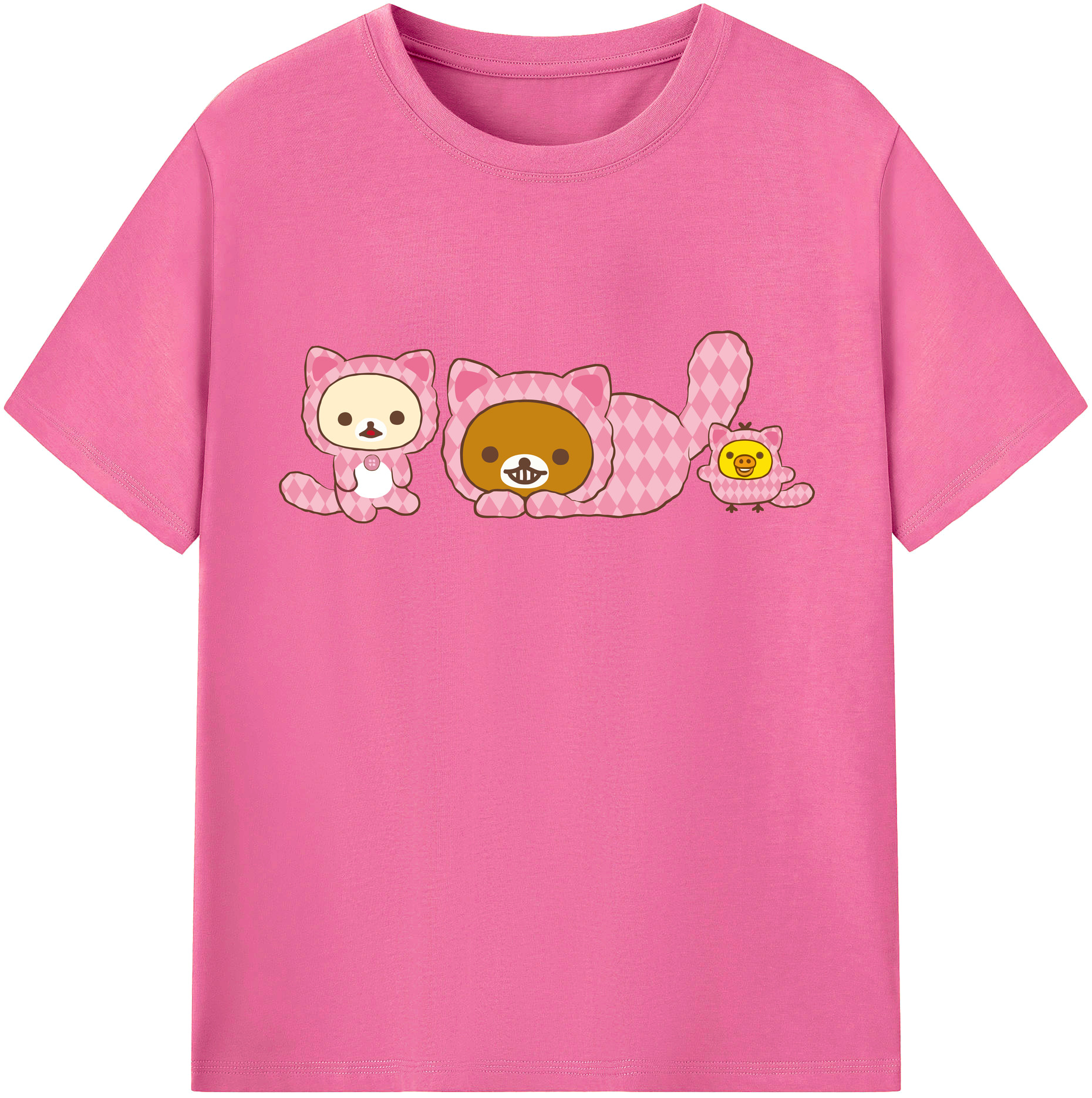 （画像用） リラックマ リラックマ キイロイトリ Rilakkuma Korilakkuma Kiiroitori レディースカジュアルプリントTシャツ（綿100％）